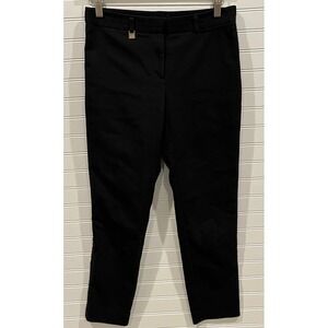 Karl Lagerfeld Paris Black Pants Trousers Career Gold Logo Detail‎ Size 6